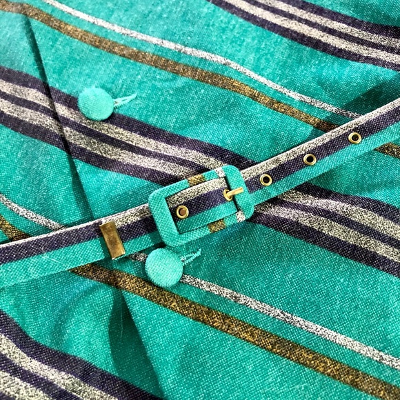 (Size 4-6) 1960s French Wool Day Dress w/ Pockets - Picture 7 of 14